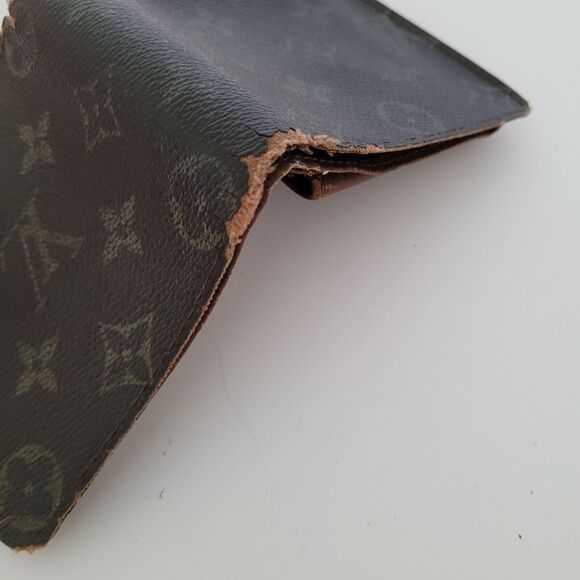 Vintage Louis Vuitton Men's LV Brown Bi-Fold Leather Wallet Monogram Fair Retro - Picture 11 of 13